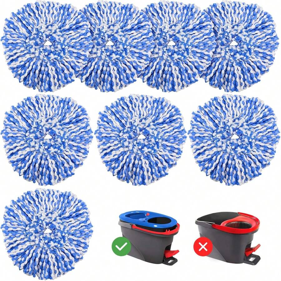 4 Pack Spin Mop Spin Mop Refills Compatible With Dual System, Microfiber Mop Easy Floor Cleaning, 2 System - 8 PCS Mop Head - View 1