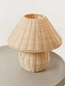 1pc USB Powered Rattan Woven Desk Lamp, Retro Style Table Lamp, Suitable For Bedside, Hostel, Dining Room, Camping, Minimalist Warm Light Atmosphere Lamp - Handmade Rattan Table Lamp - View 1