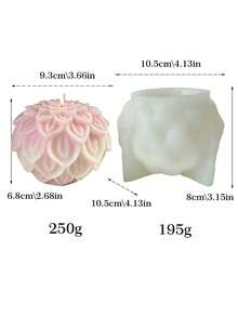 3D立体花球蜡烛硅胶模具 | DIY香薰石/手工皂/石膏装饰 | 3D立体浮雕花球造型 | 高品质家居装饰 | 硅胶材质 - 花球系列矽膠模具 - 查看 9