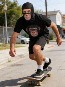 Mặt nạ in hình động vật 3D unisex (1 cái/2 cái), mũ đội đầu thể thao dưới nước ngoài trời, chống tia UV (mèo, chó), thích hợp sử dụng hàng ngày, du lịch, leo núi, trượt tuyết, đạp xe, câu cá. - Nhiều màu - Xem 2