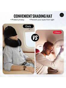 U-Shaped Travel Pillow With Hood - Adjustable, Portable Neck Support Fit For Airplane & Home Use, Medium Soft, Washable Cover - 粉色 - 查看 5