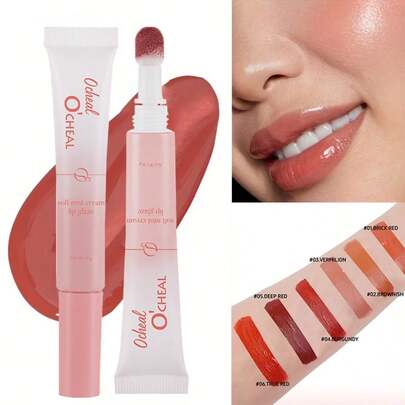 Brillo de labios cremoso mate espejo, disponible en 6 colores, de larga duración y no pegajoso, tinte de labios mate aterciopelado, hidratante y no reseca, esencial para el transporte diario y las citas