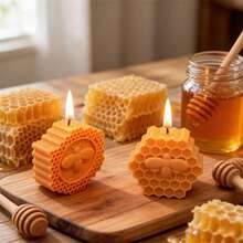蜂巢蜜蜂硅胶模具 - 心形和六边形 - 制作精美的手工皂、蜡烛和树脂工艺品 - 非常适合 DIY 礼品制作 - Bee - 查看 3