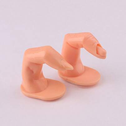 2 PIEZAS Herramientas de práctica de uñas postizas. Tablero de exhibición sin uñas/con inserciones de uñas para una operación fija. Dedos simulados adecuados para principiantes y niñas para herramientas de práctica en el hogar.