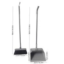 3-In-1 Broom And Dustpan Set, Combines Broom, Dustpan And Hidden Floor Brush, 180° Rotation For Thorough Cleaning, Auto-Retract Design To Prevent Leakage, Can Remove Hair Without Hand-Pulling, Foldable And Upright Storage To Save Space, Making Home Cleaning More Efficient And Convenient. - Triple - View 11