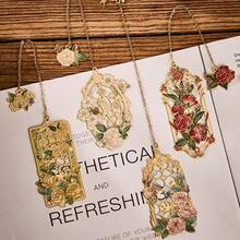 Marcapáginas metálicos surtidos - Elegantes marcapáginas florales calados para lectura - Estilo 1 - Ver 1