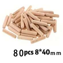 80pcs Wooden Dowels, 6mm Diameter, 40mm Length, For DIY Projects, Furniture, Cabinet, Chair Repair, Home Decor, Craft, Christmas Gifts - Easy To Use - Khaki - View 11