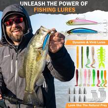 Fishing Backpack With Fishing Gear, Waterproof Tackle Backpack With Rod Holders, Tackle Box, Lures, Tools, Pliers & Accessories, Fish Gifts Men - 卡其色釣魚背包及釣魚套裝 - 查看 8
