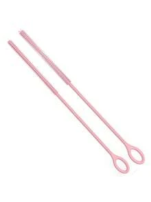 1/2pcs Set Silicone Straw Cleaning Brush | Extra-Long Slim Brush Head, Designed For Narrow Tubes, Easily Reaches Into Lid Straws/ Bottle Straws/ Cups, Flexible For Thorough Stain Removal - Style a - View 3