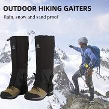 1 Pair Hiking Leg Gaiters - Breathable Polyester Leg Covers Suitable For Hiking, Hunting, Camping, Mountaineering, Skiing And Desert Exploration, Lightweight Shoe Covers, Snow Boots Covers, Hunting Breathable Boot Covers, Ideal For Outdoor Adventures And Cold Weather, Full Coverage Design, Elastic Top Closure, Outdoor Adventure Gear, Comfortable Fit, Wind And Water Resistant, Skiing Protective Gear, Mountaineering Equipment, Camping Accessories, Gift For Adventurers, Camping Gifts, Men's And Women's - Multicolor - View 2