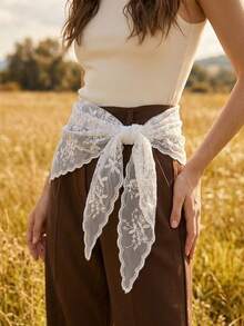 女士透视网纱遮臀裙，可作泳装、瑜伽服、蕾丝沙滩裙、多功能裹身裙 - 彩色 - 查看 4