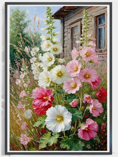 Bộ tranh đính đá chủ đề Vườn Mộng Mơ, tranh nghệ thuật hoa lá đầy màu sắc, tranh đính đá toàn bộ kèm dụng cụ, quà tặng trang trí tường phòng khách, phòng ngủ.