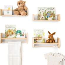 1/3pcs Children's Floating Shelves, Minimalist Design Wall-Mounted Storage Rack, Wall-Mounted Student Bookshelf, Children's Bookshelf, Picture Book Shelf, Kindergarten Bookshelf - Multicolor - View 15