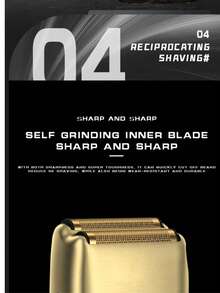 Máy cạo râu điện Kemei KM-T93 mới bằng kim loại với màn hình LED, máy cạo râu sạc điện, thích hợp cho nam giới không có đầu. - Vàng - Xem 9