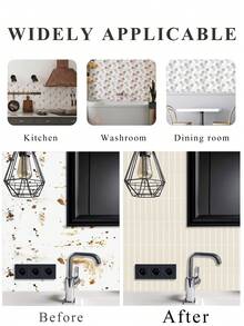 WalDecoo 4/10/20 Tấm ốp tường tự dính 3D kích thước 11,43'' x 9'' dùng cho nhà bếp, phòng tắm, ốp tường. - Sữa mơ sương - Xem 7