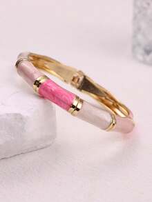 1 chiếc vòng tay hoa văn tráng men nhiều màu sắc cổ điển, vòng tay hở hình học màu hồng quyến rũ, quà tặng cho mẹ và bạn bè, thích hợp cho sử dụng hàng ngày, đi nghỉ mát, dự tiệc. - Nhiều màu - Xem 14