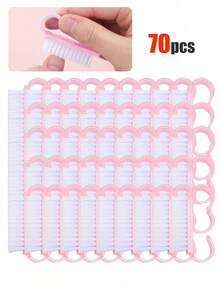 Bộ 10-100 cọ nhỏ phủi bụi móng tay có cán, cọ làm sạch móng tay kèm bột, cọ làm sạch móng chân, màu ngẫu nhiên, bộ dụng cụ làm móng nghệ thuật, làm móng tay, làm móng chân. - Hồng - Xem 15