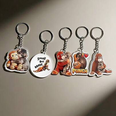 5个装长臂猿大猩猩钥匙扣，形影不离的好伙伴，送给女友、母亲、同事和朋友的理想礼物，节日小礼物