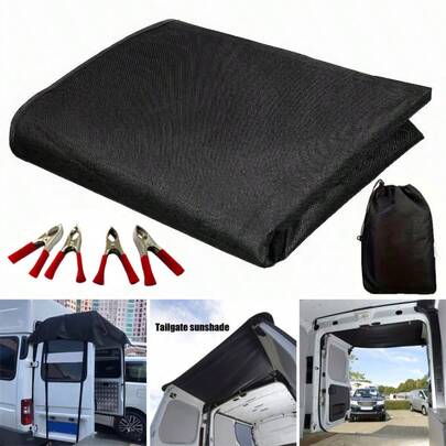 Van Rear Barn Door Awning Cover Sunshade Cover Black
