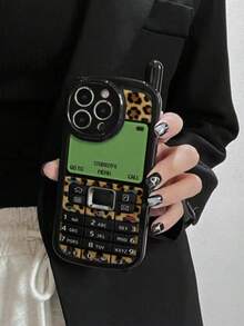 1个复古豹纹保护壳，亮面喷漆软壳防摔保护套，适用于 17、16、15、11、12 Pro、13 Pro Max - 彩色 - 查看 3