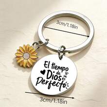 1个西班牙语励志向日葵钥匙扣“El Tiempo De Dios Es Perfecto”（上帝的时间是完美的），送给同事、老师、毕业生、朋友的励志礼物 - 花朵 - 查看 5