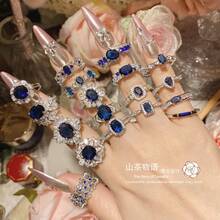 Women Jewelry Sets - Ring 0662 With Open Sapphire Diamond - View 2