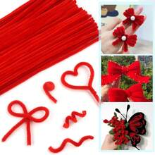 200pcs Pipe Cleaners Red And Moss Green Chenille Stems For Crafts 6mm X 12 Inch Fuzzy Sticks Craft Supplies Thick Fuzzy Wire For Arts & Crafts, Classroom Project, Festive Decoration Christmas DIY Art Craft Projects Home Decorations - Multicolor - View 5