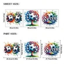 3pcs/Set Cool Football Themed Window Stickers, Including Shoe & Flower Patterns, DIY Self-Adhesive Removable Decals, Easy To Install, Suitable For Bedroom, Living Room, Game Room Decoration - Football - View 3