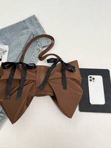 Large Capacity Bowknot Crossbody Bag For Daily Use - Coffee - View 3