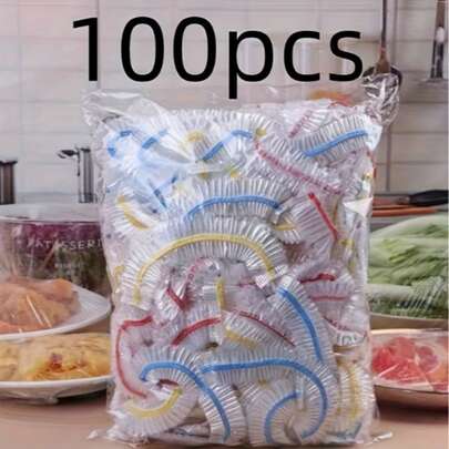 Reusable Stretchable Storage Lids For Round Pots, Bowls, And Cups – Air-Tight, Flip-Top Design, Polypropylene, Multipurpose, Freezer , 100/300 Pack, Disposable, Everyday Kitchen Organizer