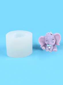 1个卡通3D大象造型树脂硅胶模具，大象造型钥匙扣树脂模具，用于制作珠宝和吊坠，是制作项链和手工艺品的理想礼品。 - 白色 - 查看 10