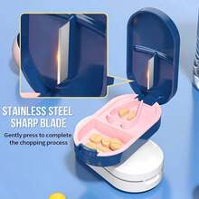 4-In-1 Pill Grinder And Dispenser, Includes Grinder And Storage Box - Portable Mini Pill Box, Suitable For Tablets/Capsules, Can Split Tablets In Half And Grind Into Powder, Ideal Home Medication Solution, Practical And Portable Pill Grinder. - Multicolor - View 2