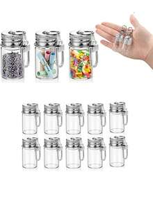 Mini Glass Bottle Keychain, Tiny Wishing Jar Keychain, Micro Glass Container, DIY Wedding Favor/Home Party Decor Handmade Gift Suitable For Crafts, Perfume, Essential Oils, Travel - Multicolor - View 1