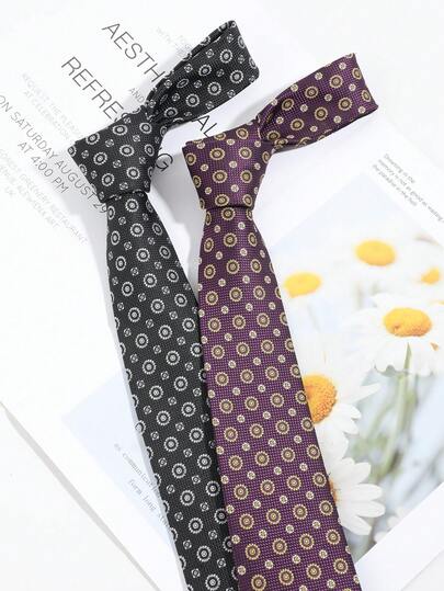 1 chiếc cà vạt nam họa tiết hoa nhỏ, đa năng, phù hợp cho các dịp thường ngày, đi làm, dự tiệc và công sở.