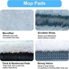 4 Pack Microfiber Flat Mop Head Refills For O-Cedar EasyWring &Amp; RinseClean Systems, Easy To Clean Corners, Ceilings, Walls - ColorA - View 4