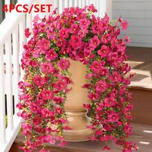 1/2/4/6 peças Guirlanda de Folhas de Eucalipto Verde Artificial, Adequada para Arco de Casamento ao Ar Livre, Sala de Estar, Escritório, Estante, Decoração Doméstica, Resistente aos Raios UV - Pink - Visão 11