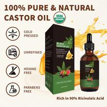 120ml Black Castor Oil Moisturize And Soften Skin Smooth Hair Base Oil Hair Care Essential Oil - Multi Scents - View 2