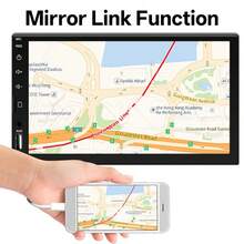 Hippcron车载收音机MP5播放器1DIN蓝牙高清7英寸触摸屏立体声12V FM ISO电源AUX输入SD卡USB接口 - 不含方向盤控制器和後視攝像頭 - 查看 4