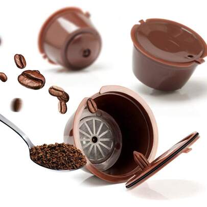 1/2/3/5pcs Refillable Coffee Pod Holder For Nescafe Gusto Capsules - Compatible With Gusto & Nescafe Coffee Pods, Reusable Filter Cartridge Case, Reduce Waste & Save Money With Easy Refill Design (For One Pod Type)