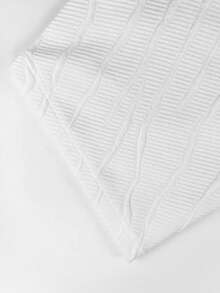 GRDR Minimalist Textured Short Sleeve T-Shirt, Casual Commuter Versatile Top For Men, Summer - White - View 5