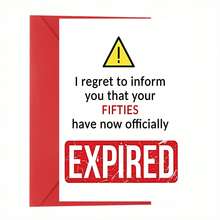 Funny 60th Birthday Card Suitable For Both Men And Women - Your Fifty Is Already Gone - Birthday Card Gift For Friends, Cousins, Colleagues, Humorous Birthday Card - A - View 1