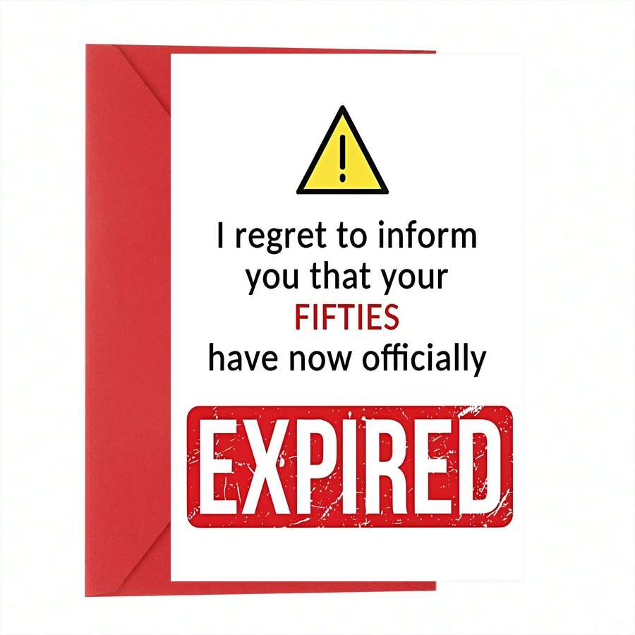 Funny 60th Birthday Card Suitable For Both Men And Women - Your Fifty Is Already Gone - Birthday Card Gift For Friends, Cousins, Colleagues, Humorous Birthday Card - A - View 1