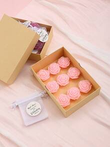 Rose Scented Candle Set (9Pcs) With Gift Box & Organza Bags, Romantic Decorative Candles For Wedding, Proposal & Special Occasions - 9Pcs - View 5