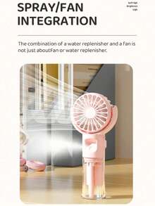 BREEZORA Portable Handheld Misting Fan With Humidifier, USB Rechargeable 4-Speed Adjustable Mini Desk Fan, Suitable For Outdoor And Indoor Use, Gift For Women, Holiday Essential - Handheld - View 7
