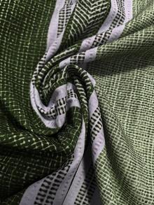 Retro Geometric Bowling Colorblock Textured Print Men's Lightweight Loose Button Pocket Short Sleeve Shirt - Dark Green - View 3