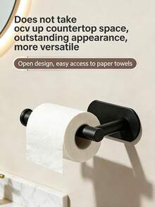 免钻孔厕纸架 – 塑料浴室厕纸架 – 黑白两色可选，承重力强，防水防锈，易于粘贴安装，不会损坏墙壁，是浴室和厨房的理想之选。 - 彩色 - 查看 5