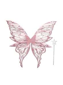 2件套仙女翅膀和星星魔杖，适合各种节日派对 - 彩色 - 查看 15