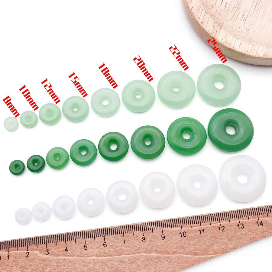 20个圆形玻璃和平扣吊坠，祝福扣挂件，适用于DIY项链、手链、耳环等首饰制作工艺品，尺寸：8/10/12/15/18/20/22/25毫米 - 彩色 - 查看 1