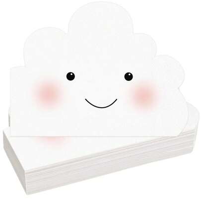 20/40 piezas de servilletas con forma de nubes sonrientes, ideales para fiestas de cumpleaños y fiestas temáticas