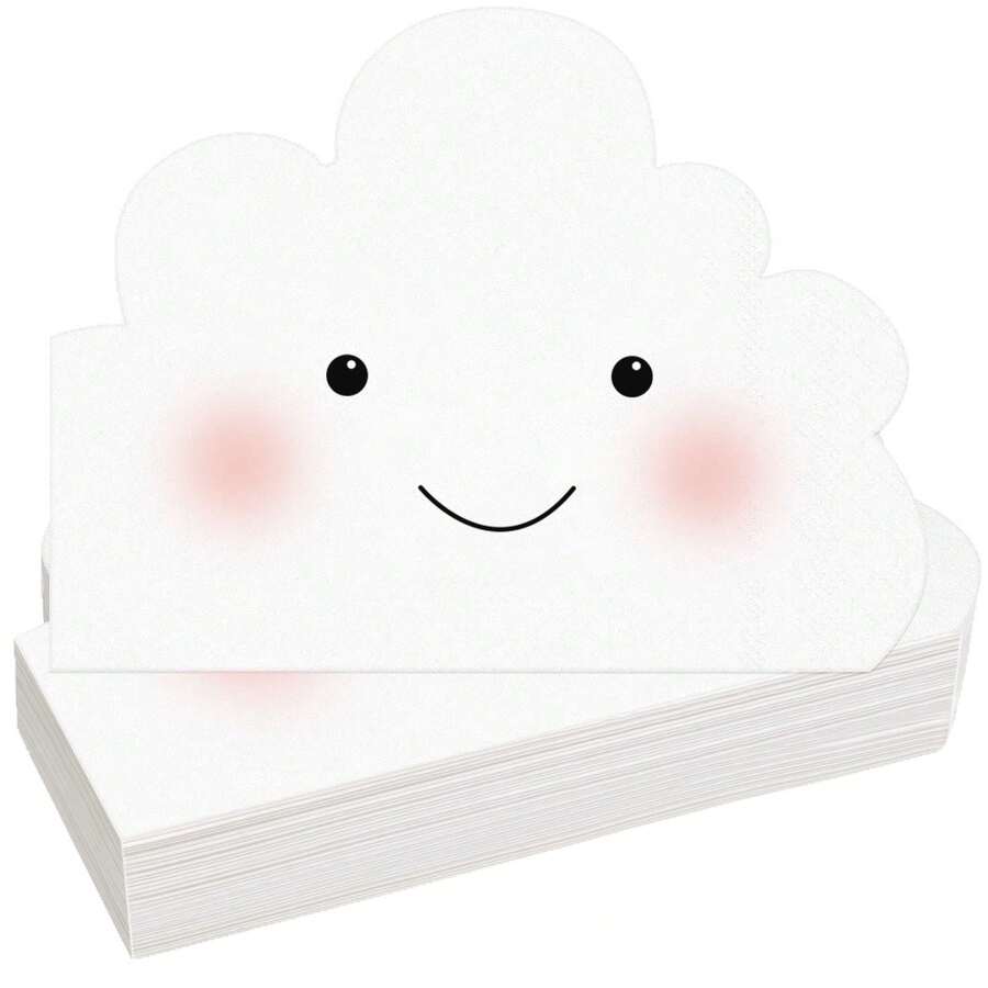 20/40 piezas de servilletas con forma de nubes sonrientes, ideales para fiestas de cumpleaños y fiestas temáticas - servilleta de papel - Ver 1